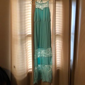 Women’s Lace Maxi Dress, Mint color